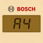 Codice errore A4 visibile su caldaia Bosch