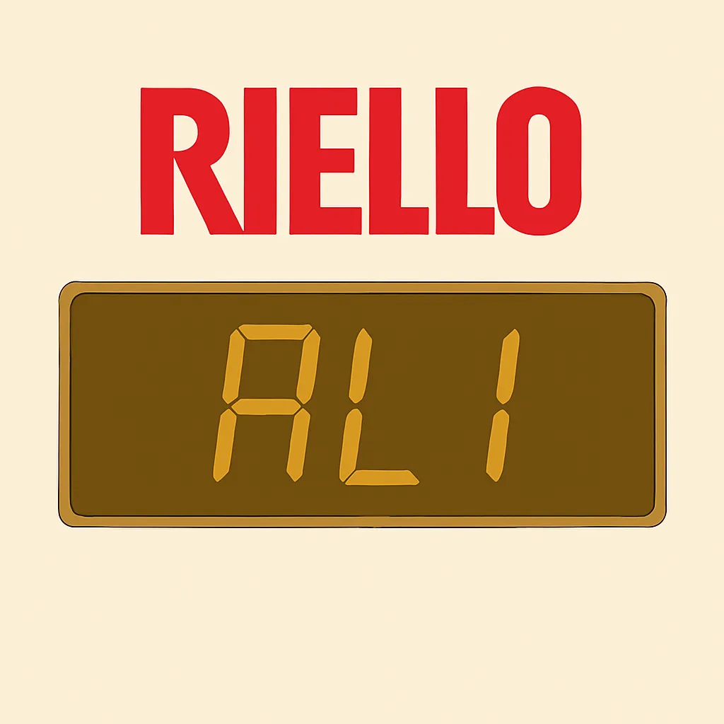 errore-al1-caldaia-riello. Errore AL1 caldaia Riello su display digitale