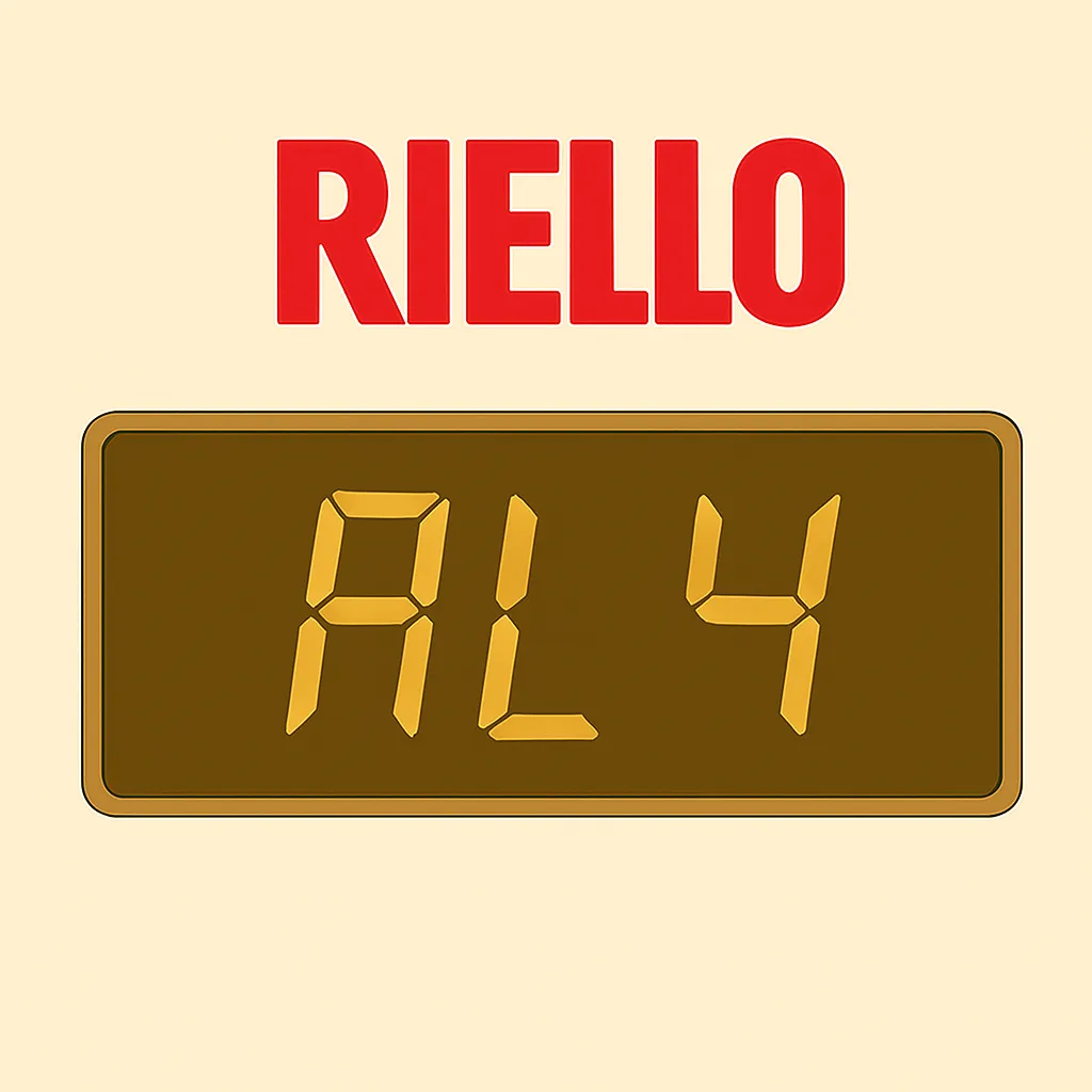 errore-al4-caldaia-riello. Errore AL4 caldaia Riello su display digitale