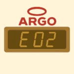 Errore E02 visibile sul display della caldaia ARGO
