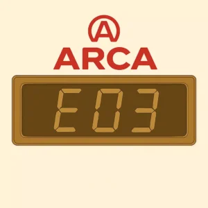 e03-arca Errore E03 su caldaia ARCA in primo piano