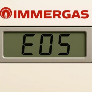 Display caldaia Immergas con codice errore 05 visibile