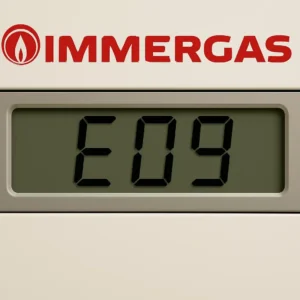 Display caldaia Immergas con codice 09 acceso