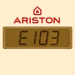 e103-ariston Schermo caldaia Ariston con errore E103 visibile